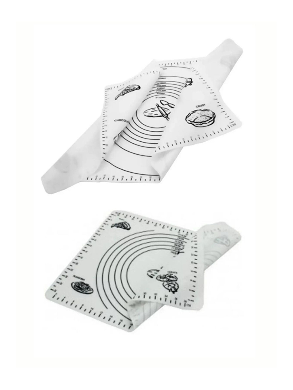 Beyaz 45x65 Cm Silikon Hamur Açma Matı Ve Bambu Saplı Silikon Merdane-3