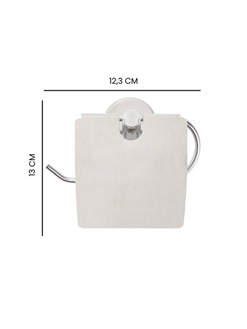 Gri Geniş Kapaklı Kağıtlık - Krom - 13x5x12,3 cm-4