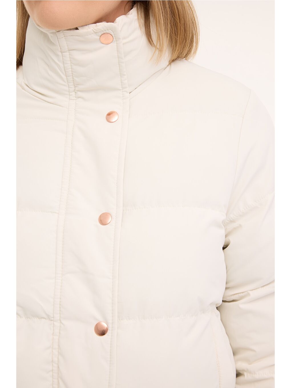 Bej WL SLAY 2 4PR Ekru Kadın Kısa Kaban-3