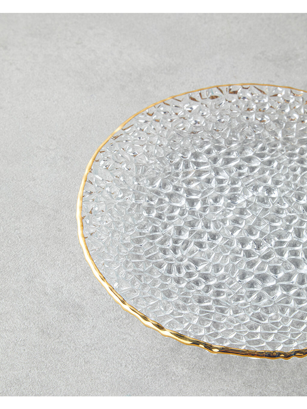 Sarı Giselle Cam Pasta Tabağı 16 cm Gold-2