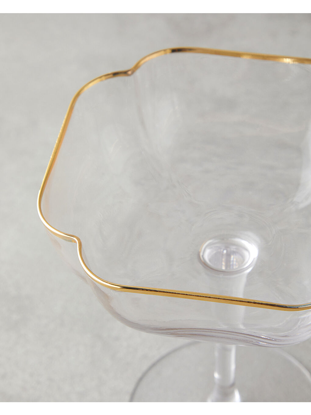Renksiz Reina Cam El Yapımı 2’li Cup 290 ml Şeffaf-Gold-2
