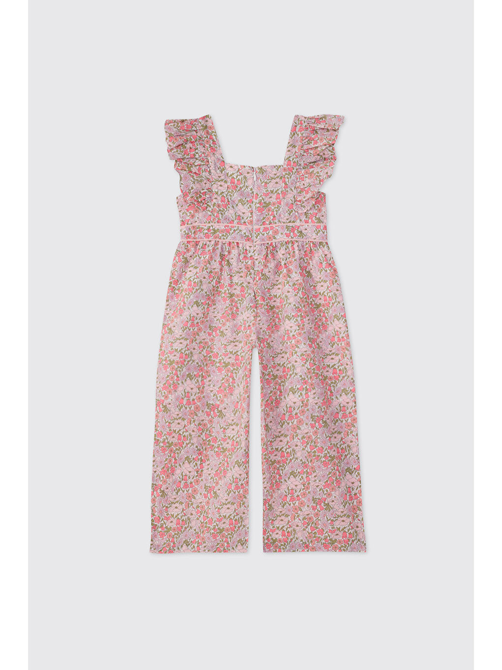 Liberty Kumaş Kız Bebek Pembe Salopet-1