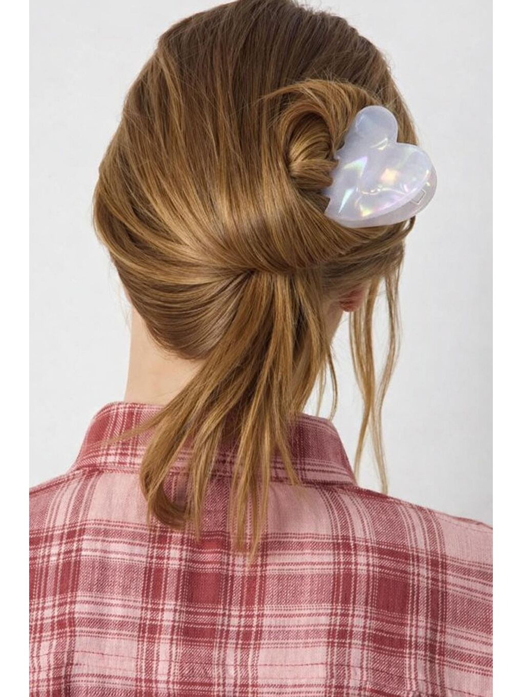 Beyaz Kalp Model Lüks Asetat Mandal Toka-2