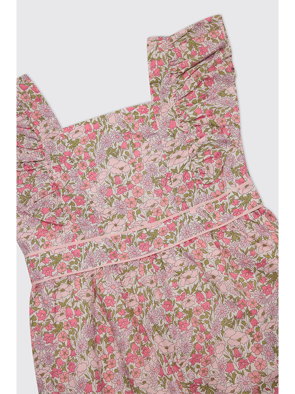 Liberty Kumaş Kız Bebek Pembe Salopet-2