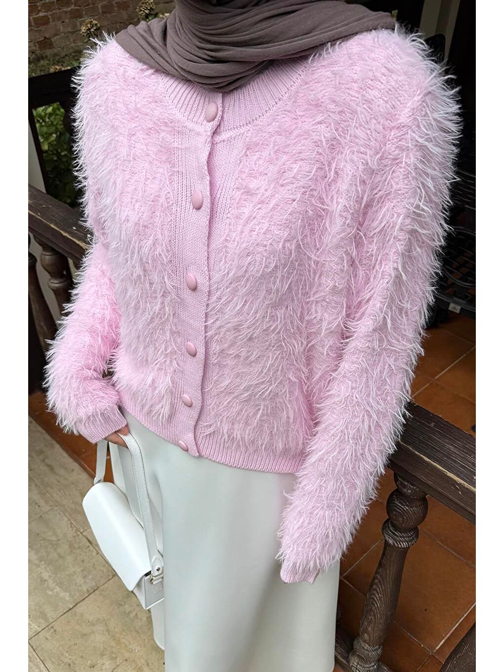 Sakallı Hırka Pembe-2