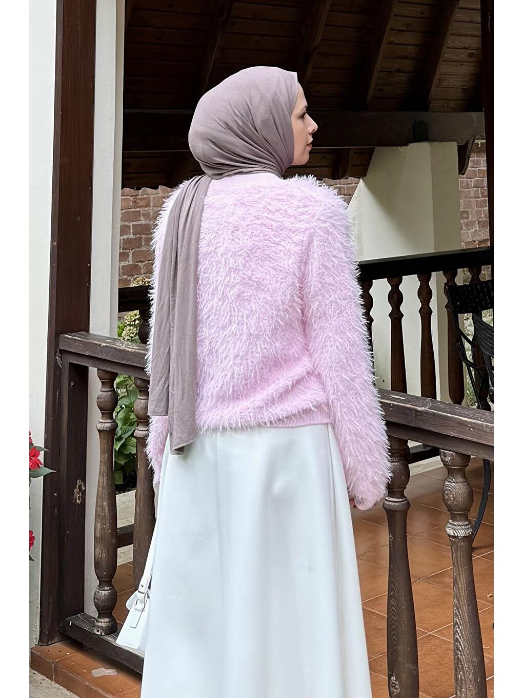 Sakallı Hırka Pembe-3