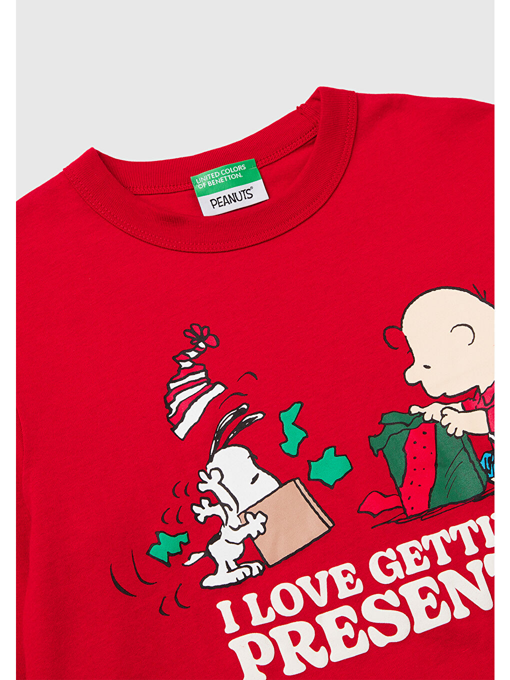 Erkek Çocuk Kırmızı Peanuts XMAS Baskılı Logo Etiketli Kabartmalı Uzun Kollu T-shirt-2