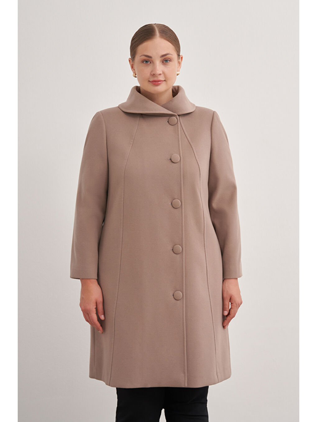 Kahverengi 8578112 Asimetrik Yaka Kaban