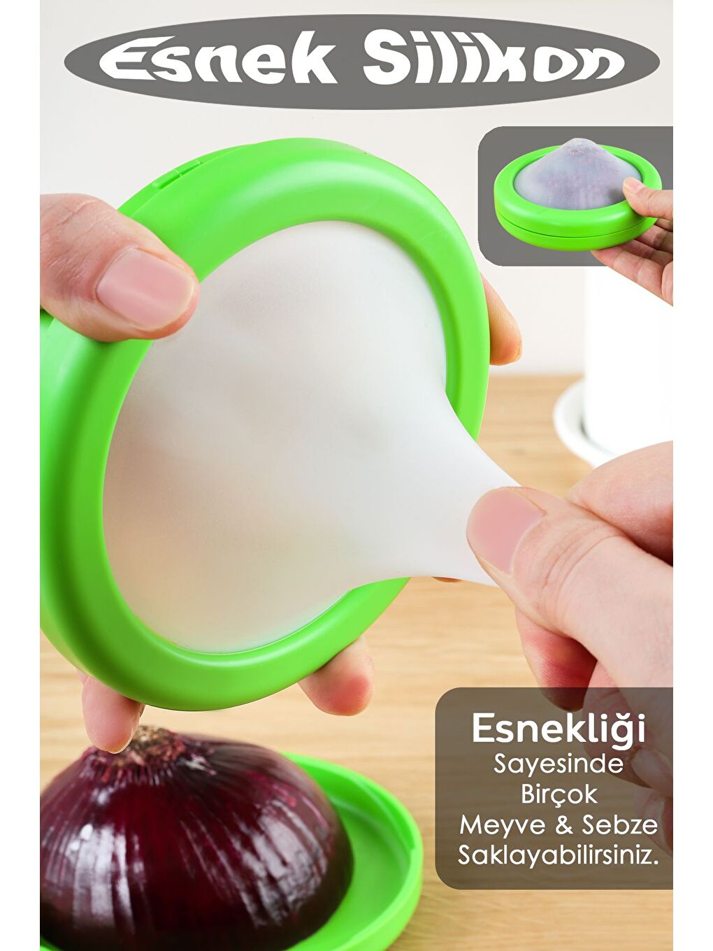 Karışık 3'lü Gıda Koruyucu Saklama Kabı Tazeliği Koruyan Buzdolabı İçi Meyve Sebze Domates Soğan Limon Kabı-2