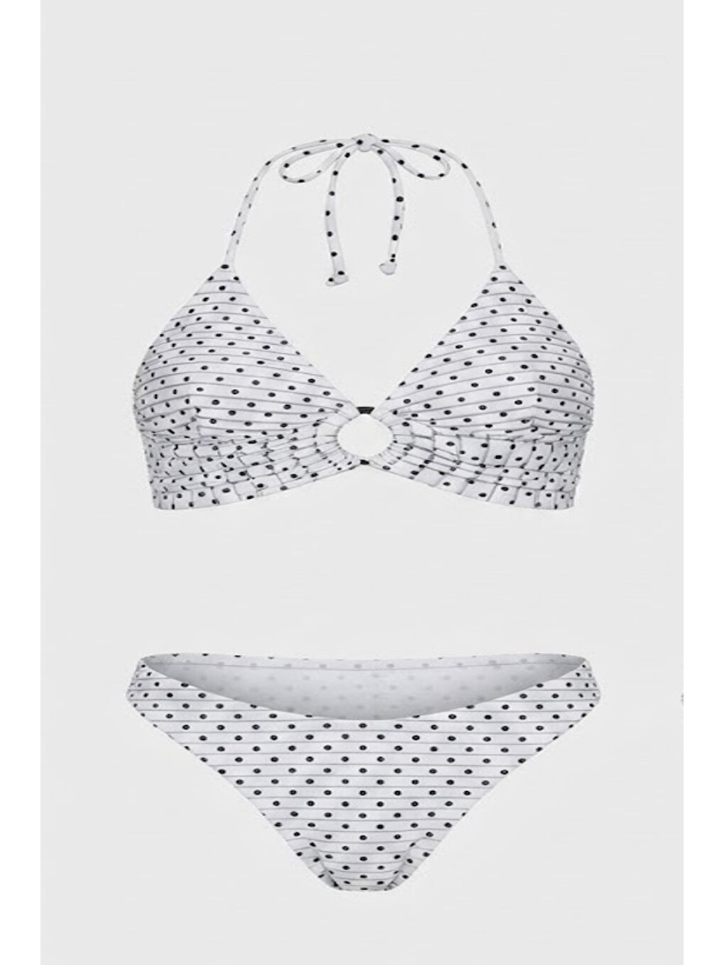Halka Detay Üçgen Bikini Takım 3278 Siyah