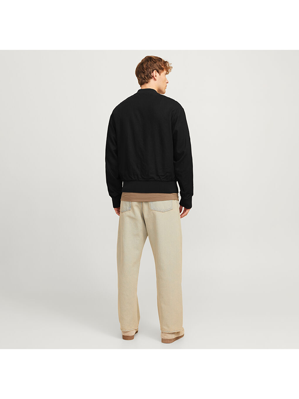 Ario Linen Bomber Erkek Siyah Yuvarlak Yaka Mont-4
