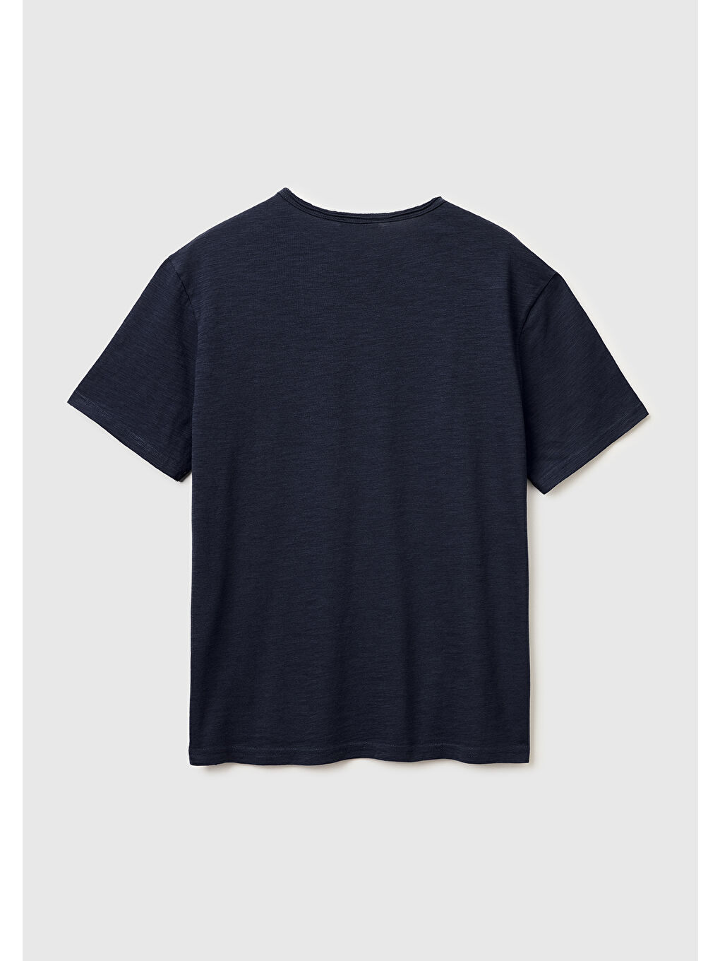 Erkek Lacivert  %100 Pamuk Regular Fit Bisiklet Yaka T-Shirt-1
