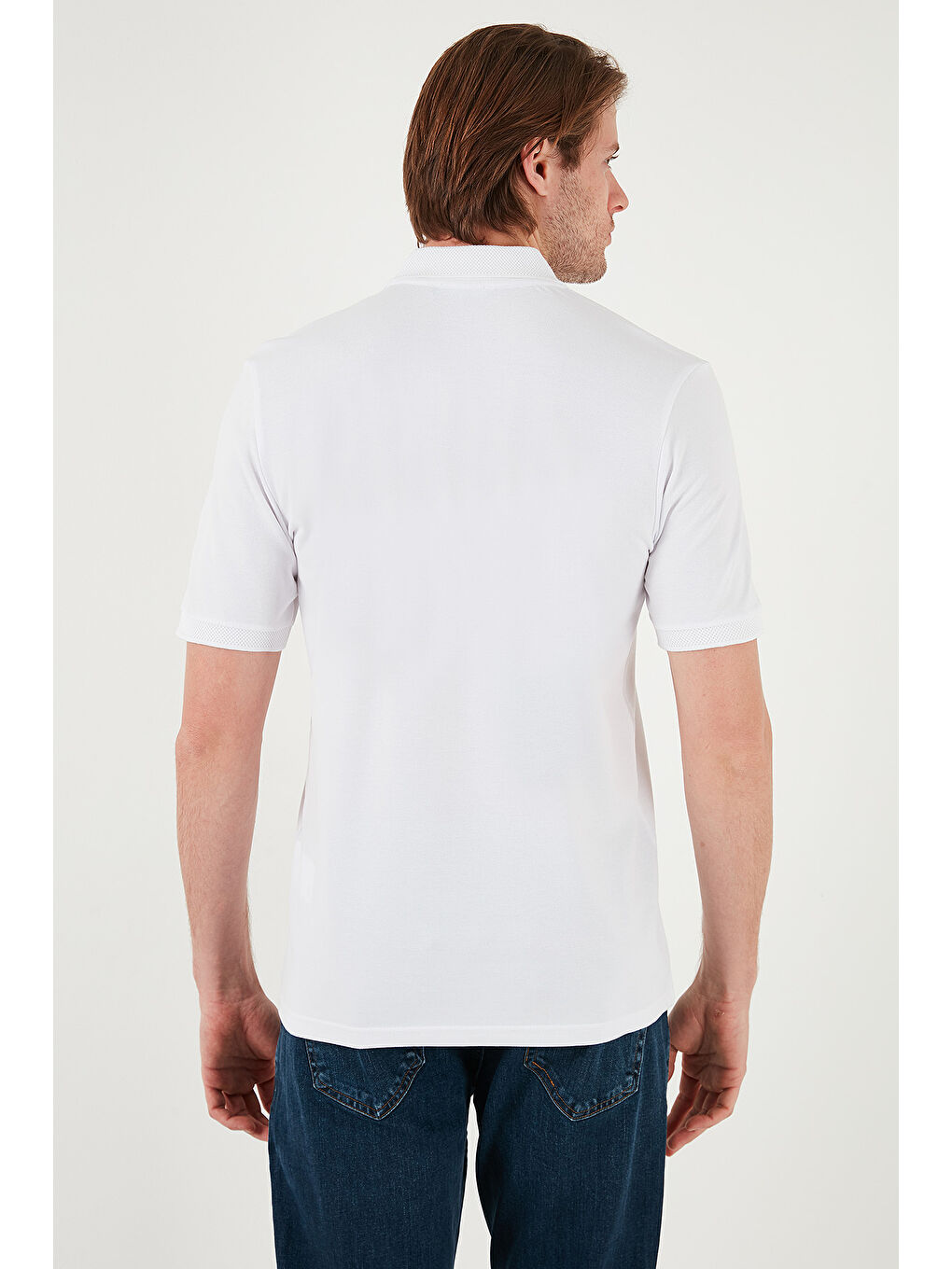 Buratti Beyaz Pamuklu Regular Fit Yarım Fermuarlı Erkek Polo Yaka T Shirt 5901029 - 5