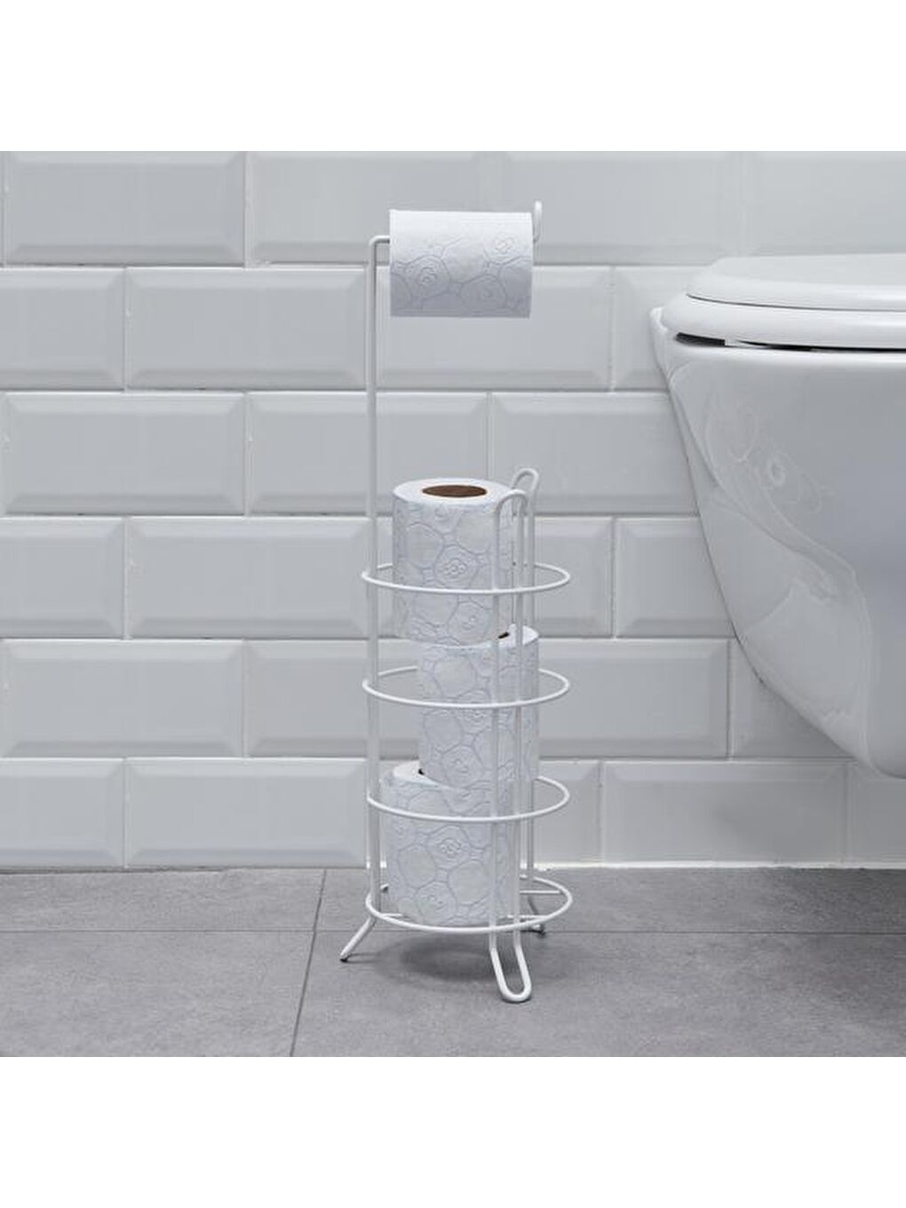 Yedekli Tuvalet Kağıtlığı - Beyaz