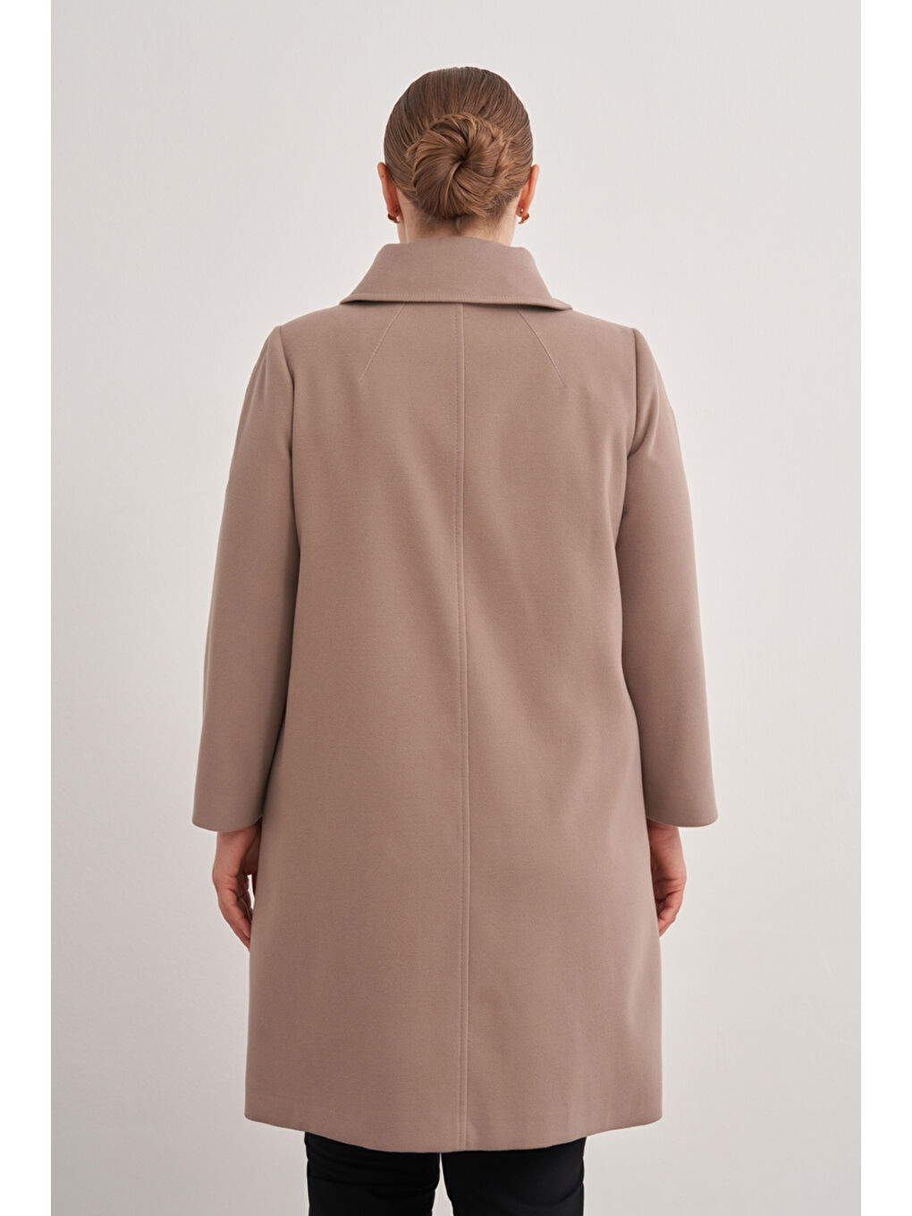 Kahverengi 8578112 Asimetrik Yaka Kaban-4