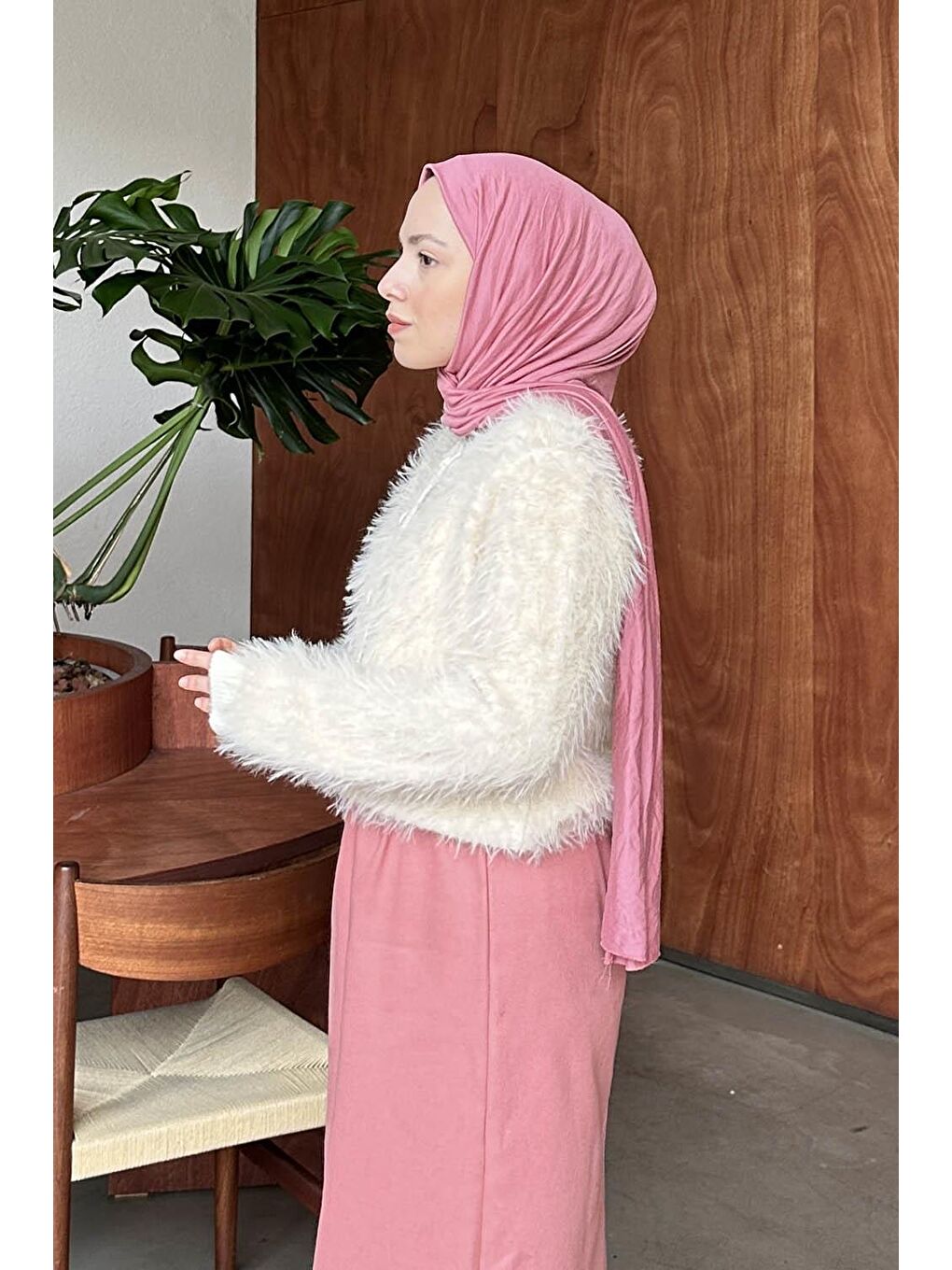 Sakallı Hırka Ekru-1