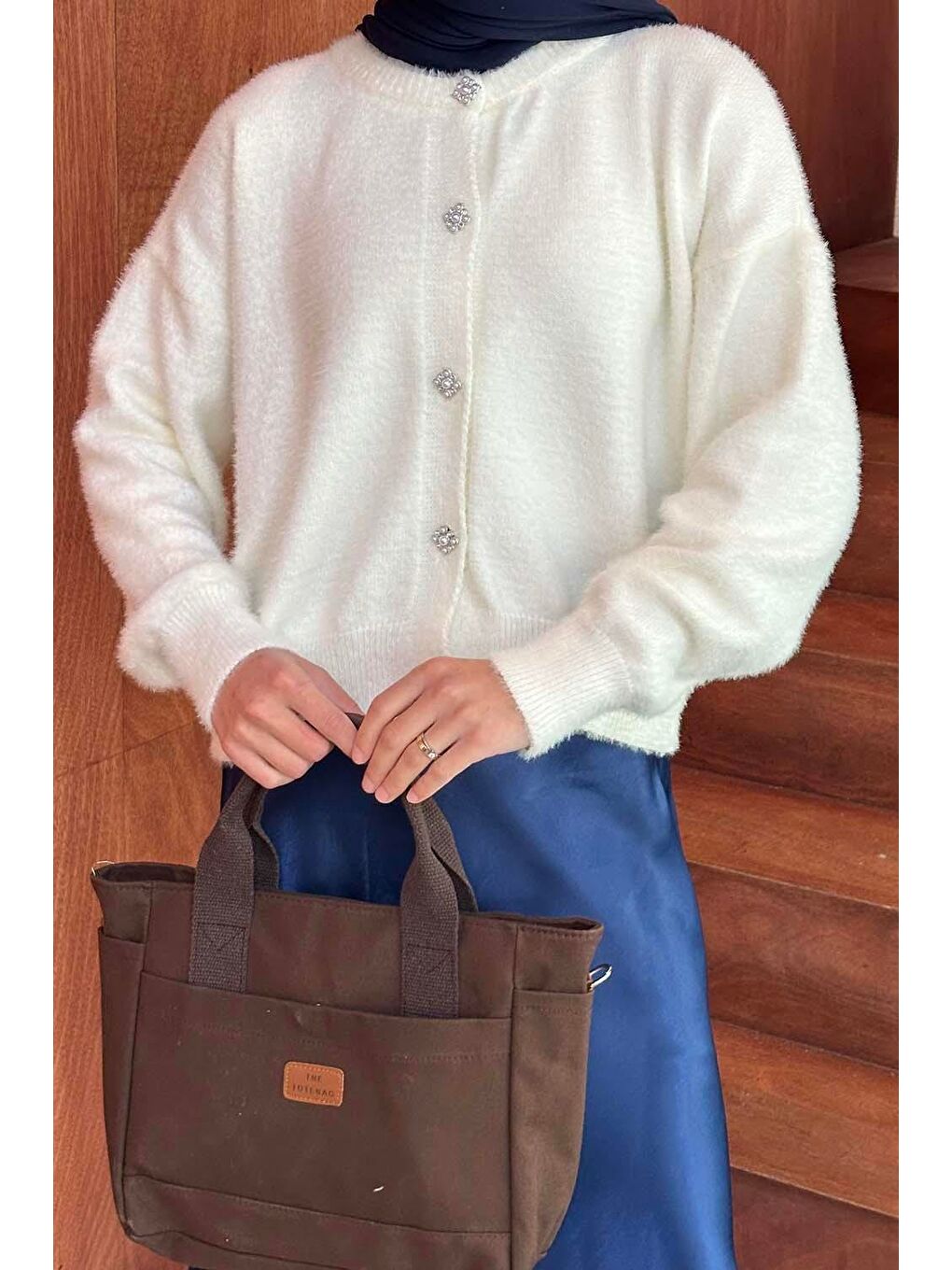 Sakallı Basic Hırka Beyaz-2