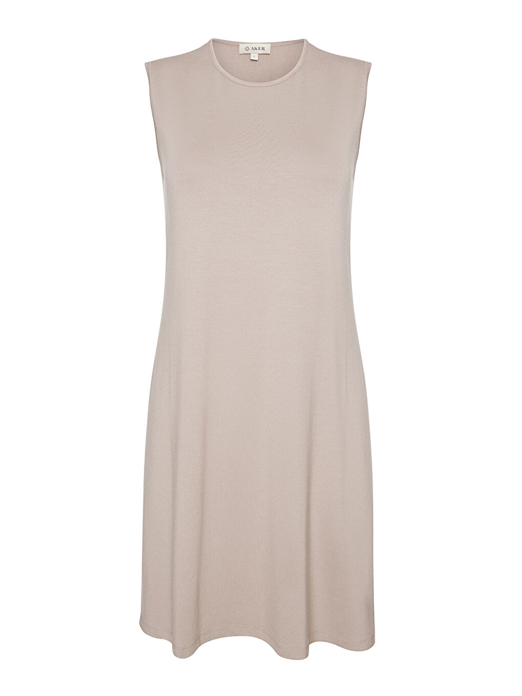 Bej Sıfır Kol Bisiklet Yaka Tunik