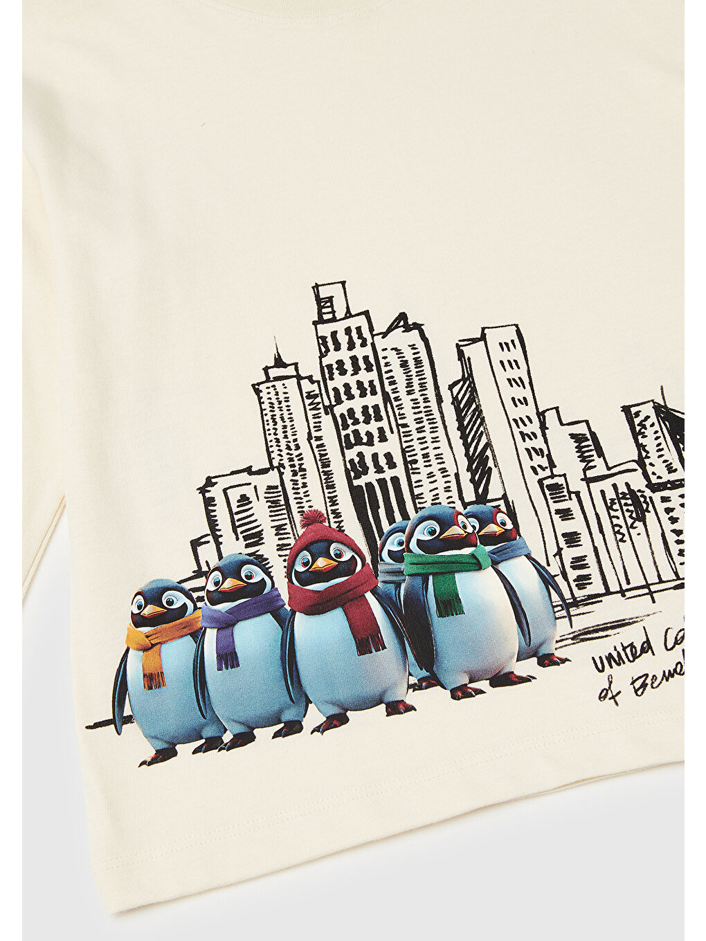 Ekru Erkek Çocuk Krem Dijital Baskılı Bisiklet Yaka Jarse Uzun Kollu T-shirt-2