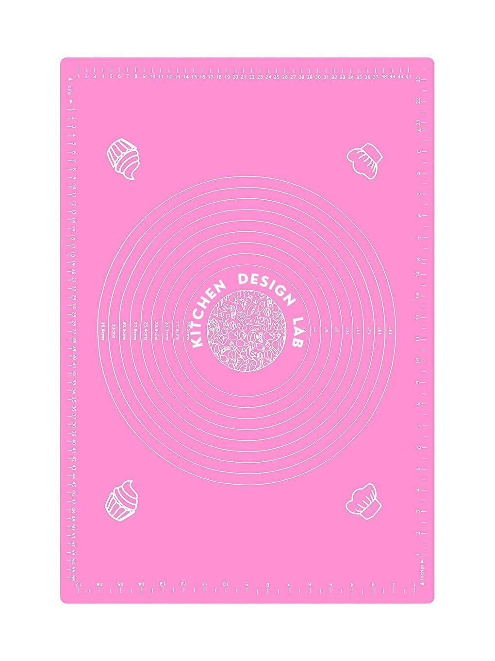 2'li Set Pembe 45x65 Cm Silikon Hamur Açma Matı Ve Antrasit Silikon Merdane 42 Cm-1