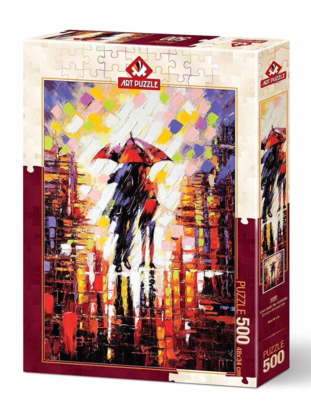 Art Puzzle Karışık 500 Parça Puzzle Şemsiye Altındaki Aşk - 1