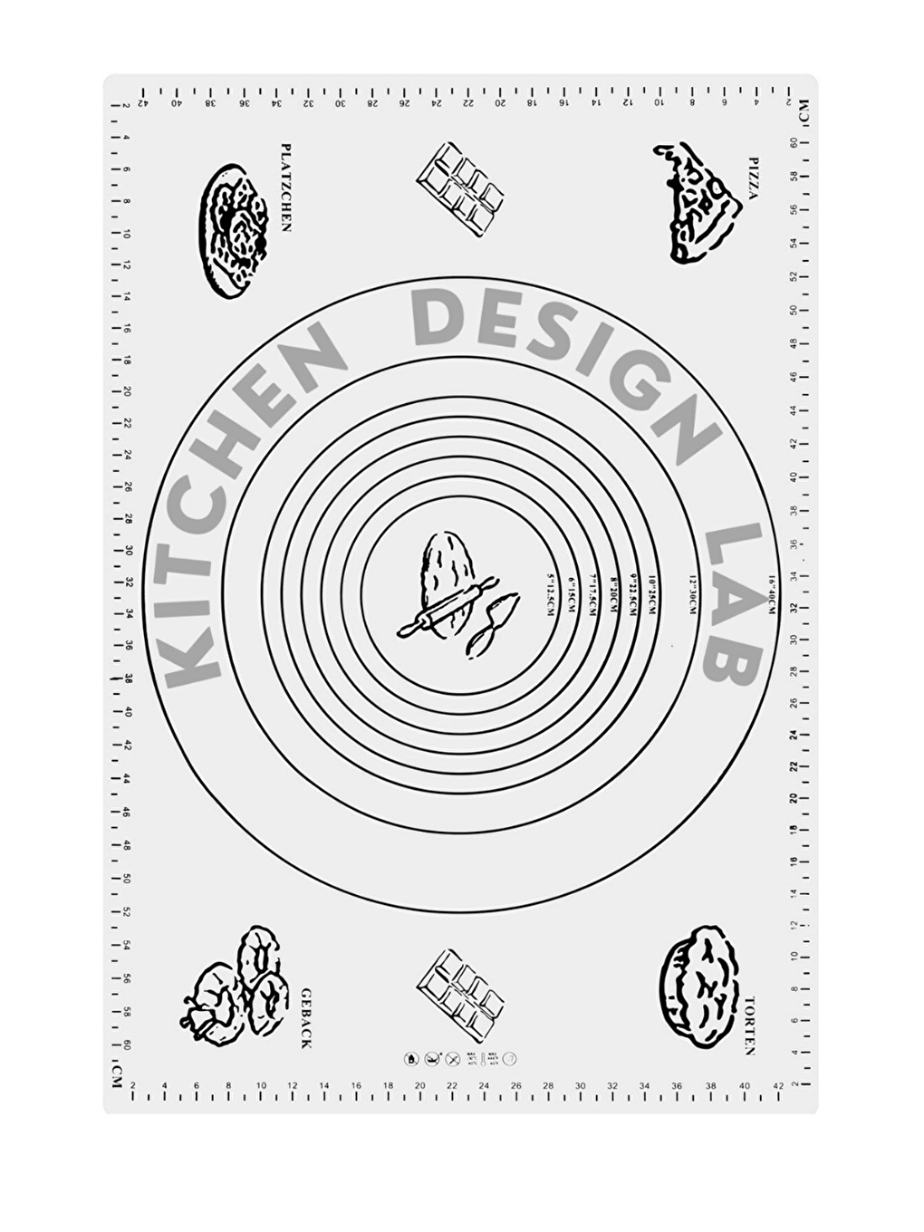 2'li Set Beyaz 45x65 Cm Silikon Hamur Açma Matı Ve Gri Silikon Yanmaz Mutfak Fırın Eldiveni-1