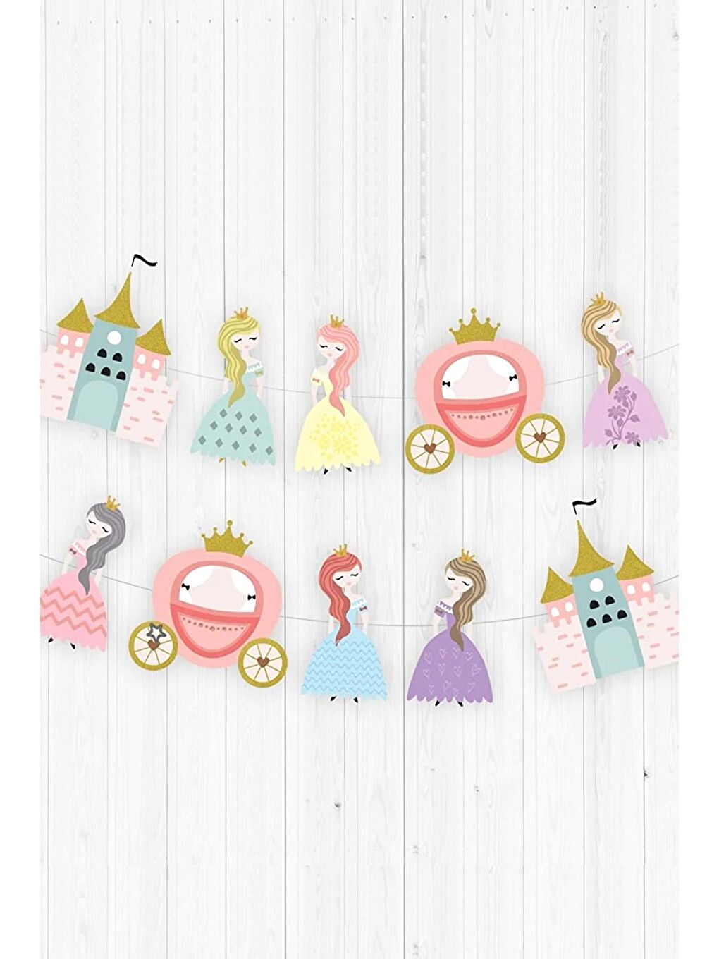 Karışık Çok Renkli 5'li Prenses Şato Parti Seti-3