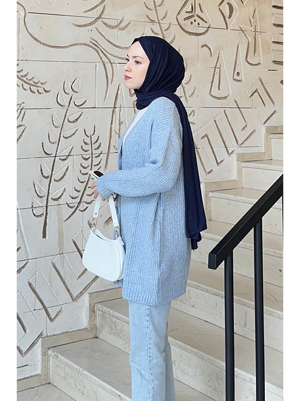 Uzun Hırka Bebe Mavisi-1