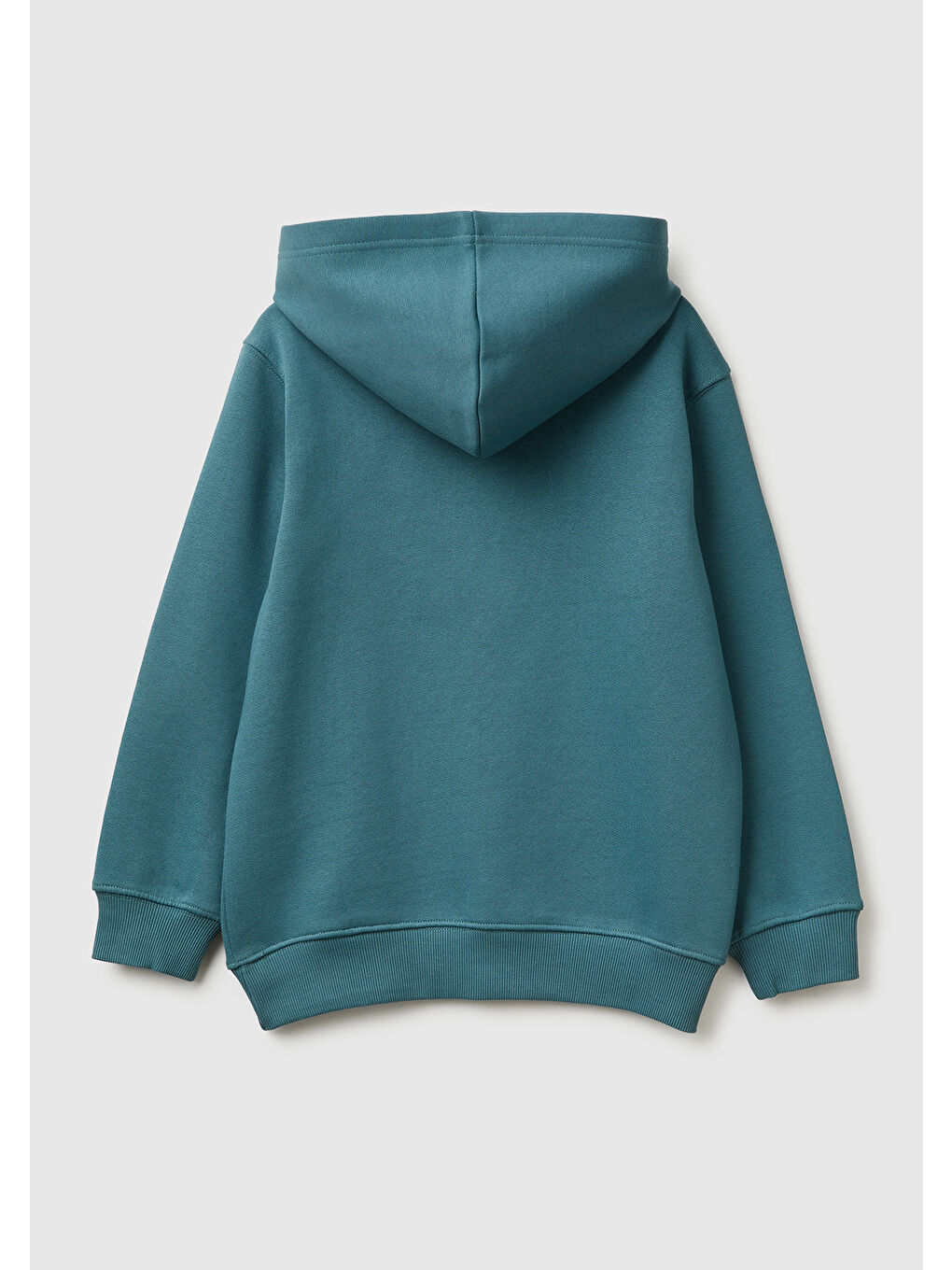 Erkek Çocuk Gri-Yeşil Tazmanya Baskılı Ribanalı Kapüşonlu Oversize Sweatshirt-1