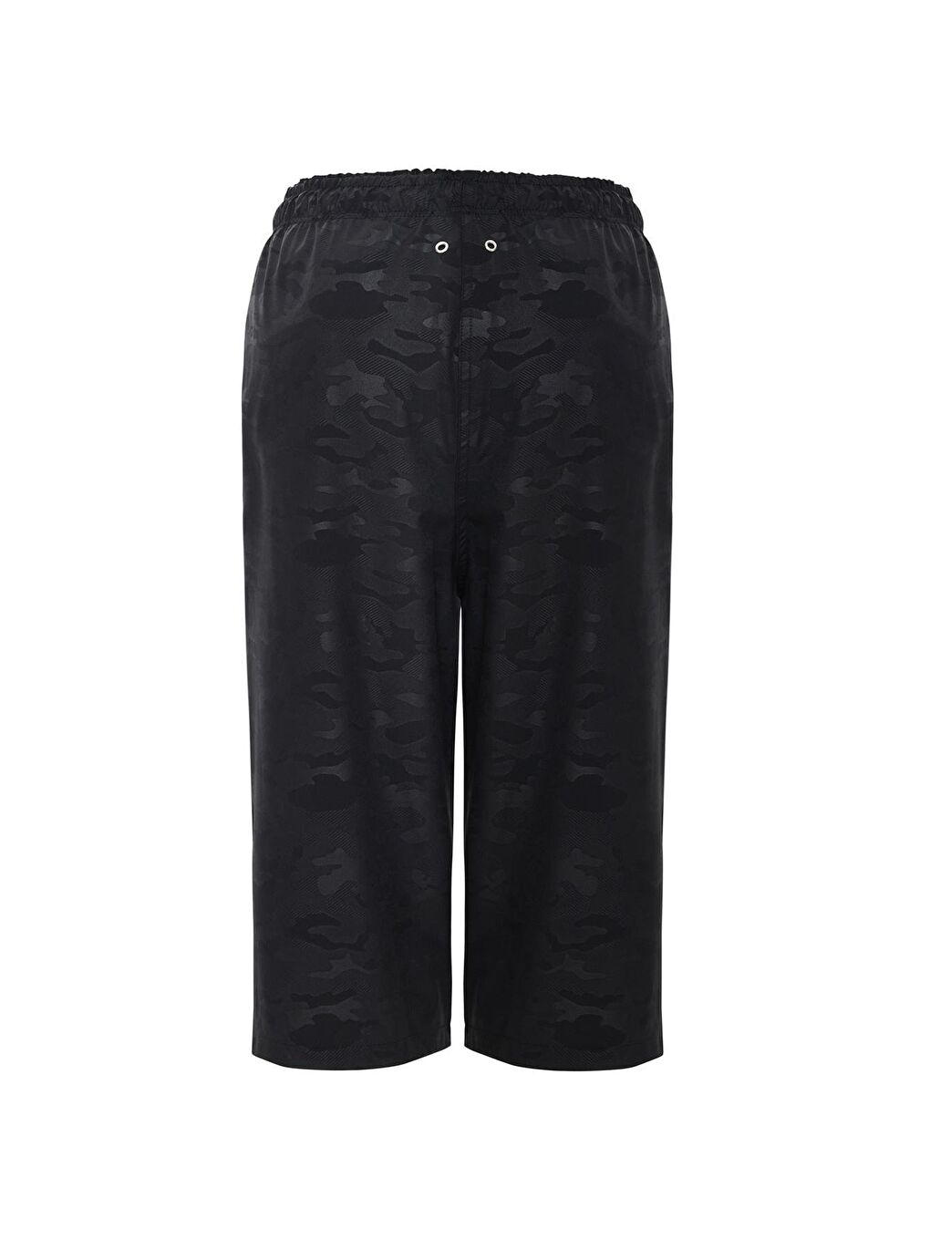 Siyah Kamuflaj Desenli Uzun Erkek Havuz Ve Deniz Şortu 5076-1