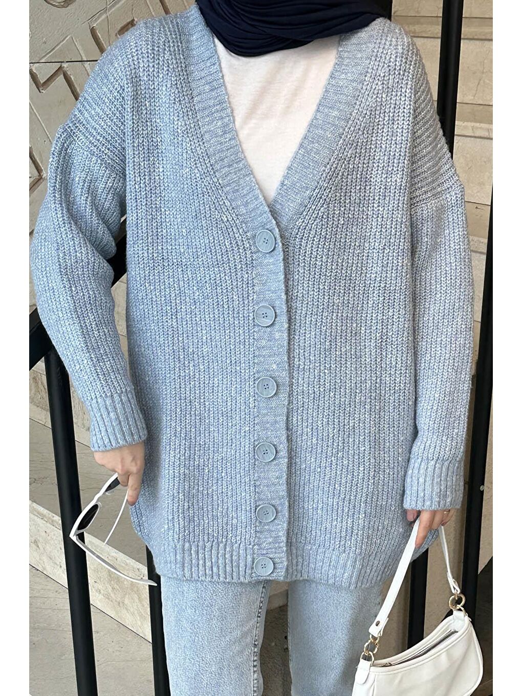 Uzun Hırka Bebe Mavisi-2