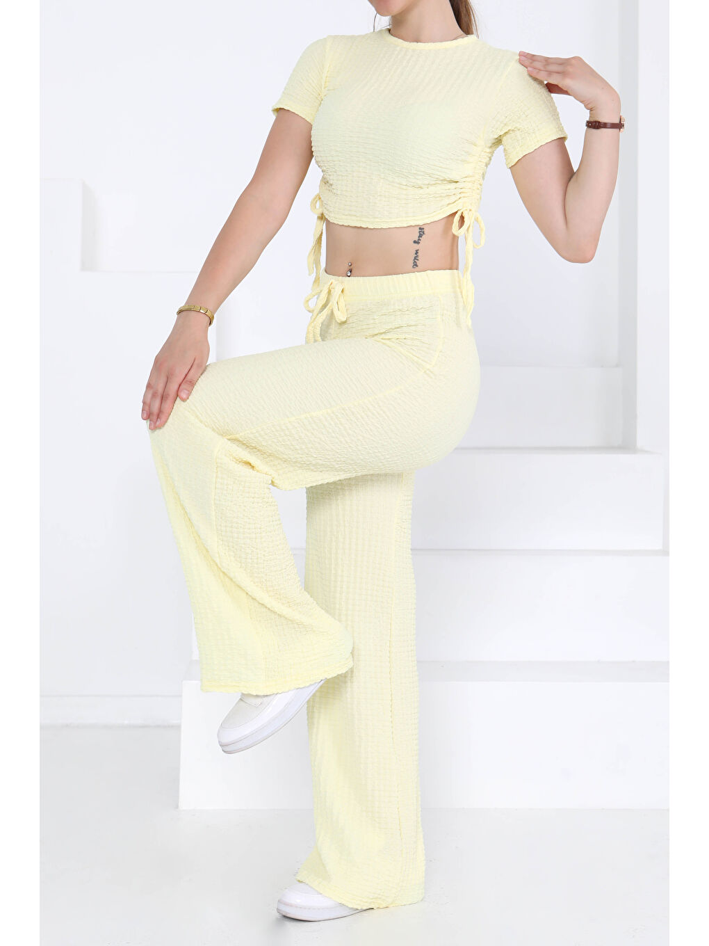 Sarı Yan Bağcıklı Takım Sari - 27277