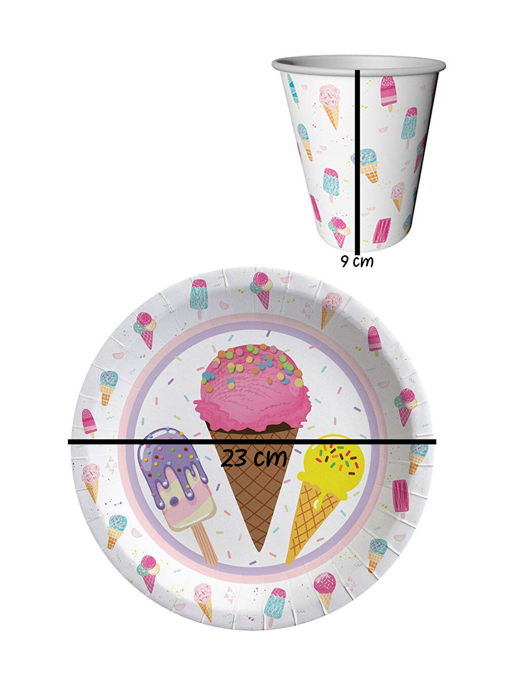 Beyaz Dondurma Temalı 5'li Parti Seti-1