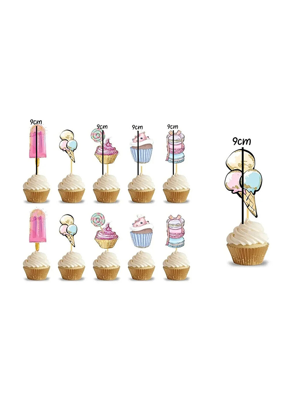 Beyaz Dondurma Temalı 5'li Parti Seti-2