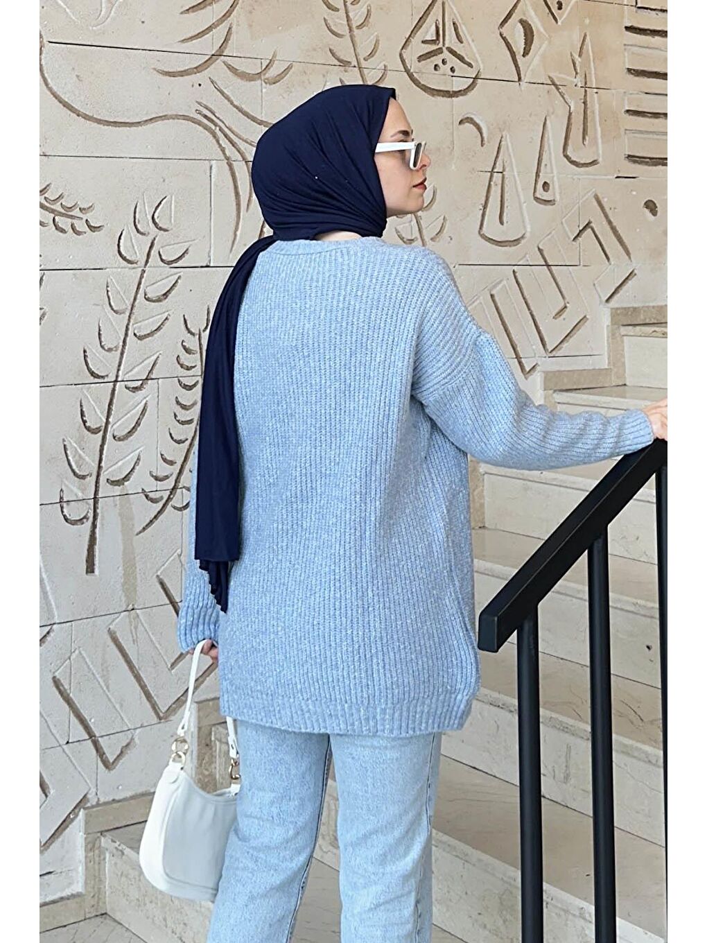 Uzun Hırka Bebe Mavisi-3