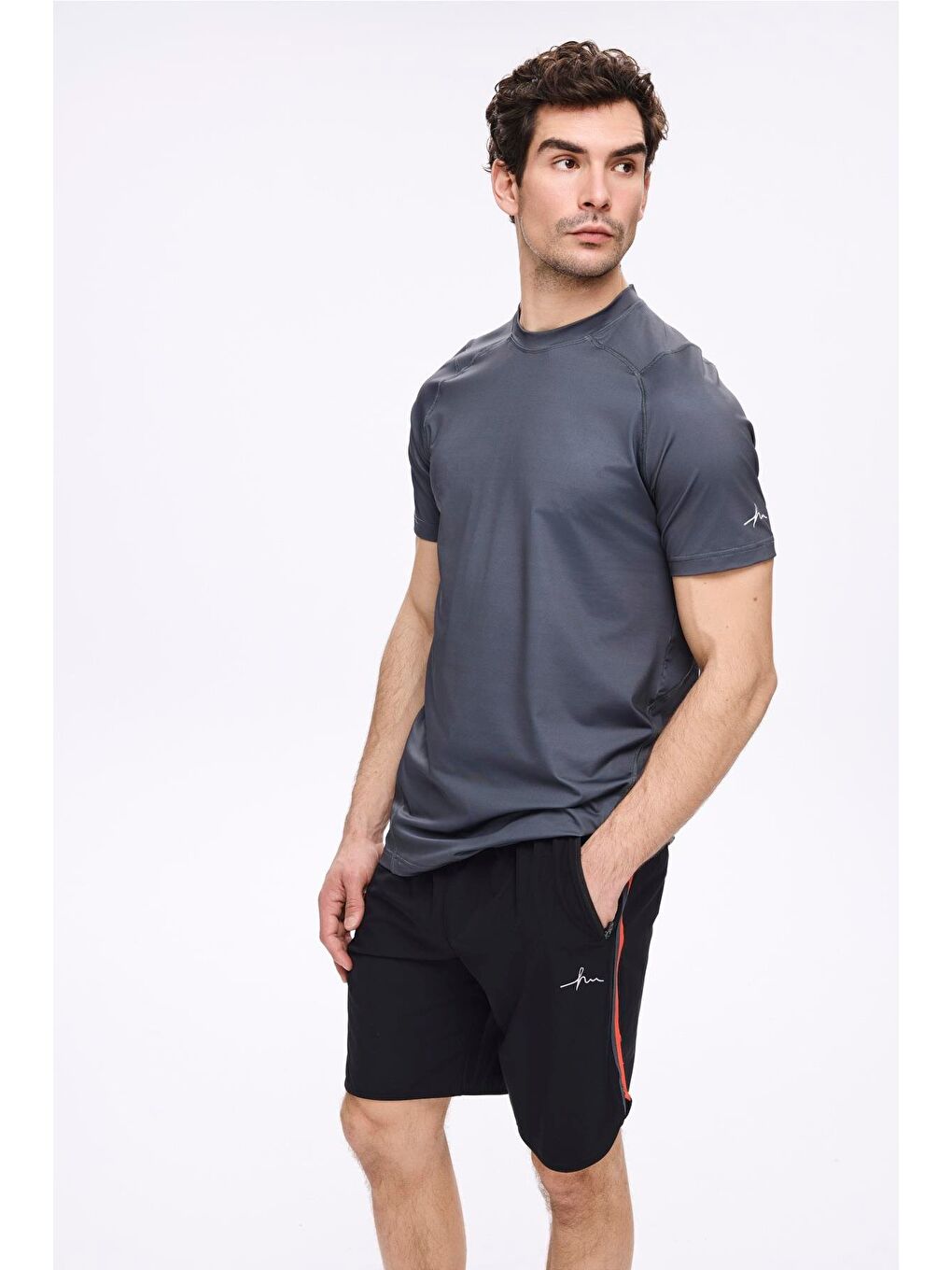 Active Erkek Gri Spor Tişört 5030