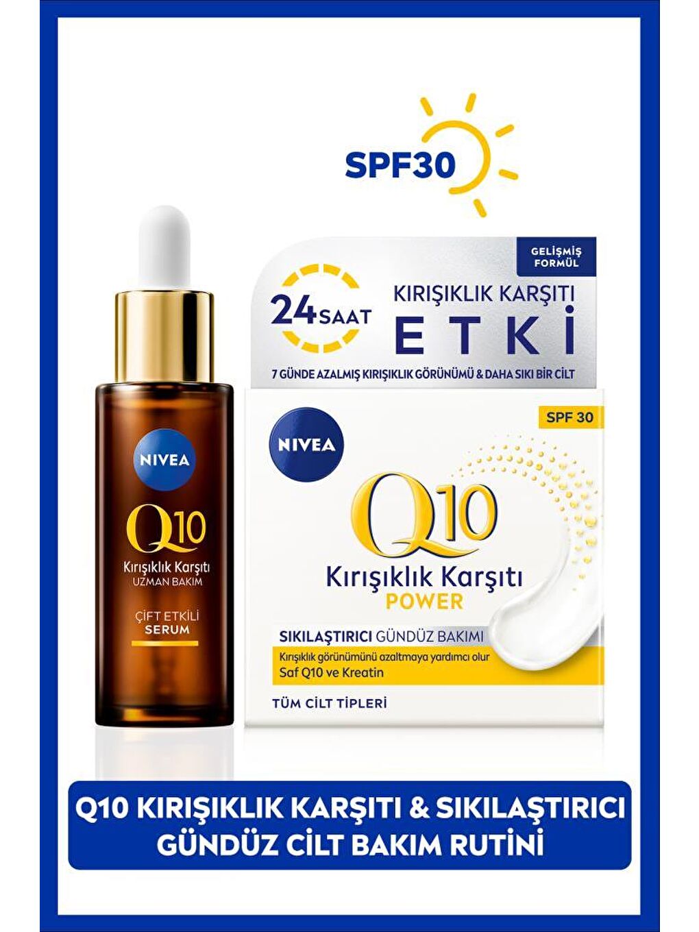 NIVEA Şeffaf Luminous630 Leke Karşıtı Gündüz Yüz Kremi 40ml, Q10 Kırışıklık Karşıtı Çift Etkili Cilt Serumu 30ml