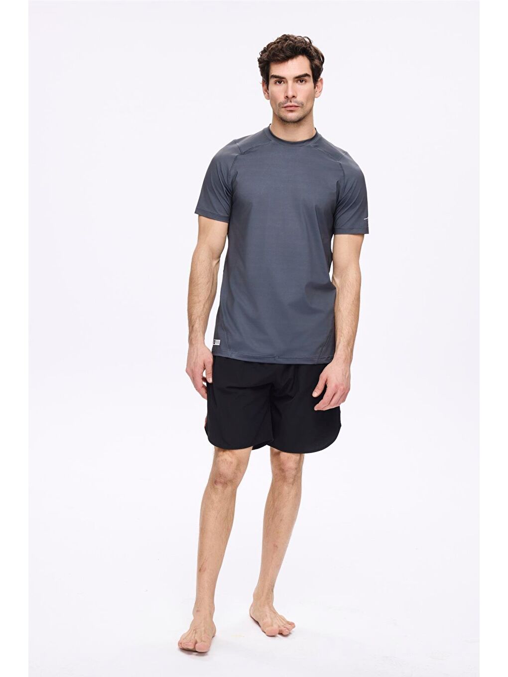 Active Erkek Gri Spor Tişört 5030-1