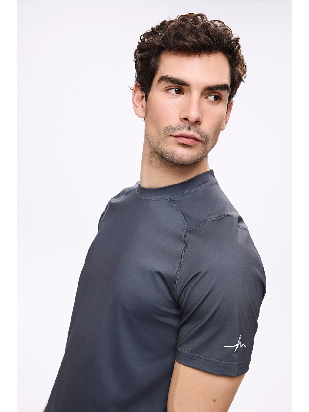 Active Erkek Gri Spor Tişört 5030-2