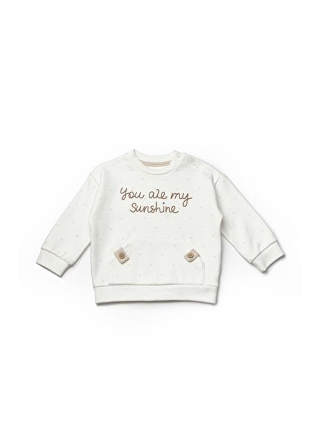 Ekru Bebek Uzun Kollu Tişört ve Pantolon Takımı, %100 Organik Pamuk, Bebek ve Yenidoğan Serisi - CSY8112-2