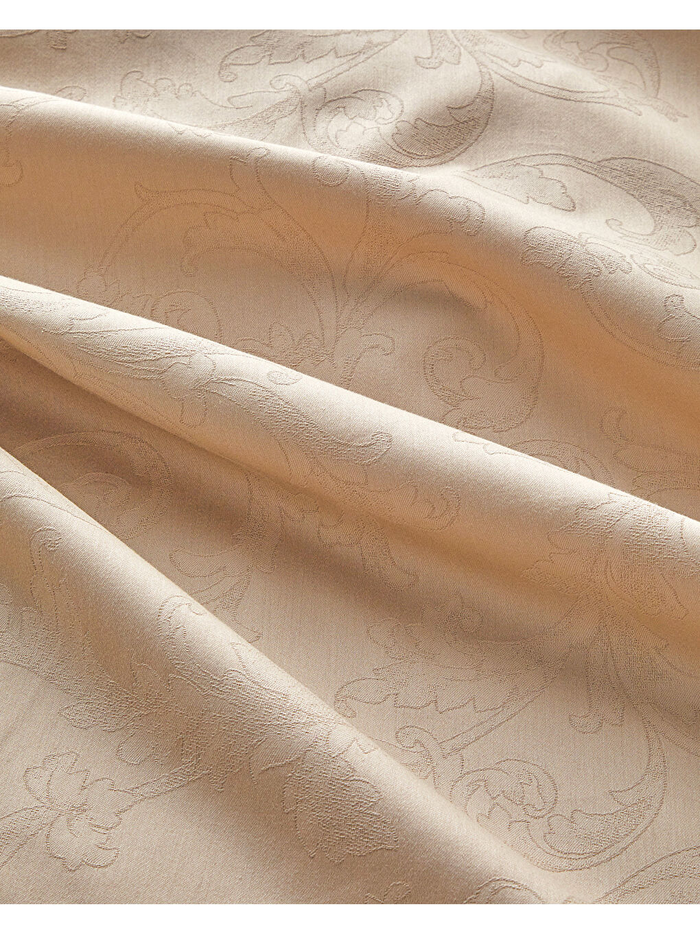 Sarı Royal Scroll Jakarlı Pamuk Saten King Size Nevresim Takımı 240x220 cm Antik Gold-4