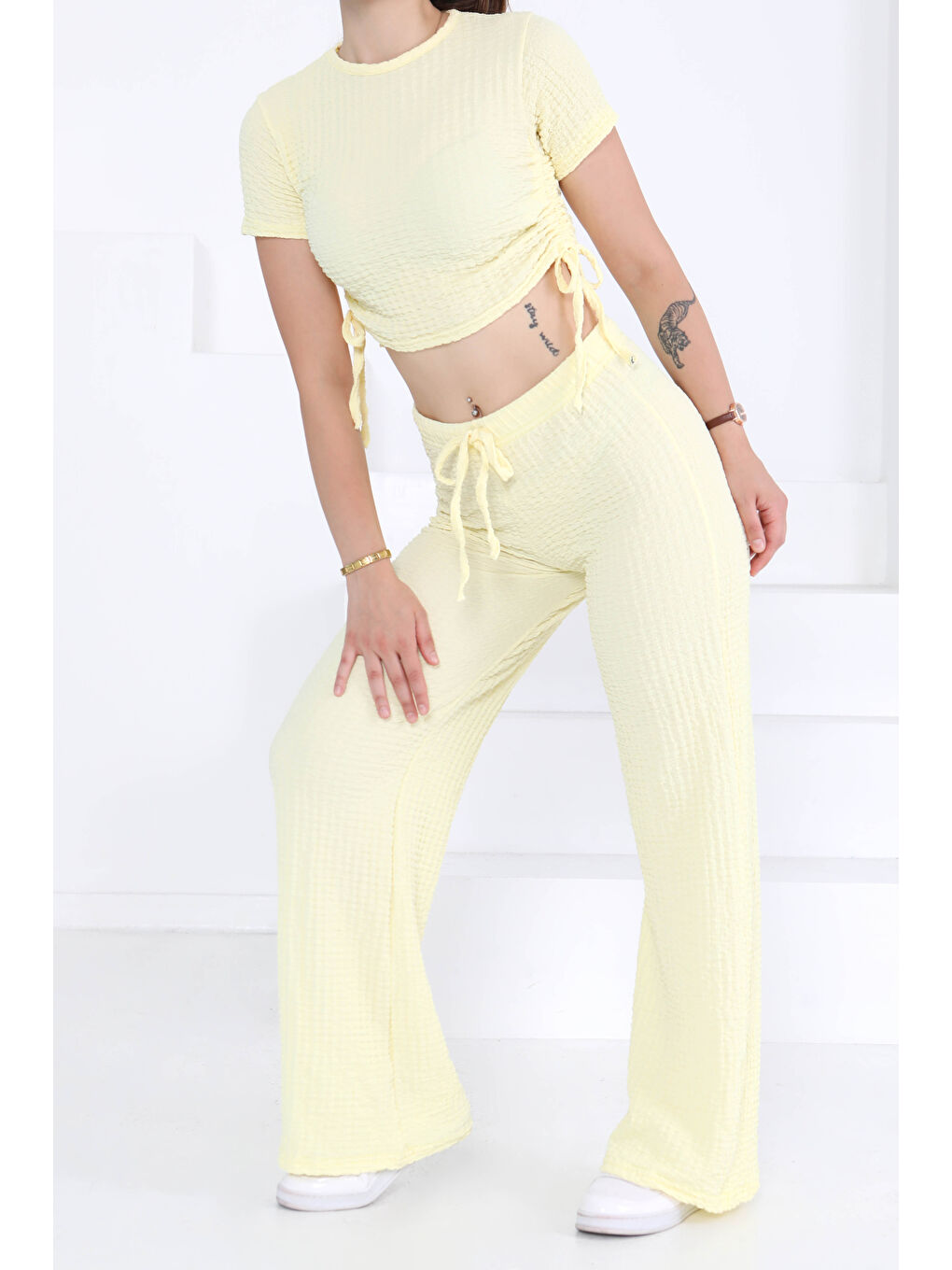 Sarı Yan Bağcıklı Takım Sari - 27277-4