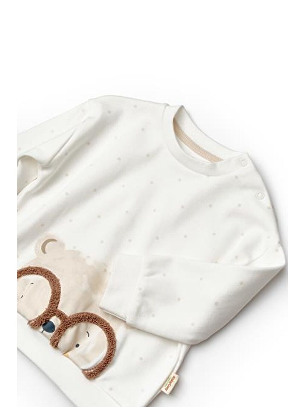 Ekru Bebek Uzun Kollu Tişört ve Pantolon Takımı, %100 Organik Pamuk, Bebek ve Yenidoğan Serisi - CSY8111-4