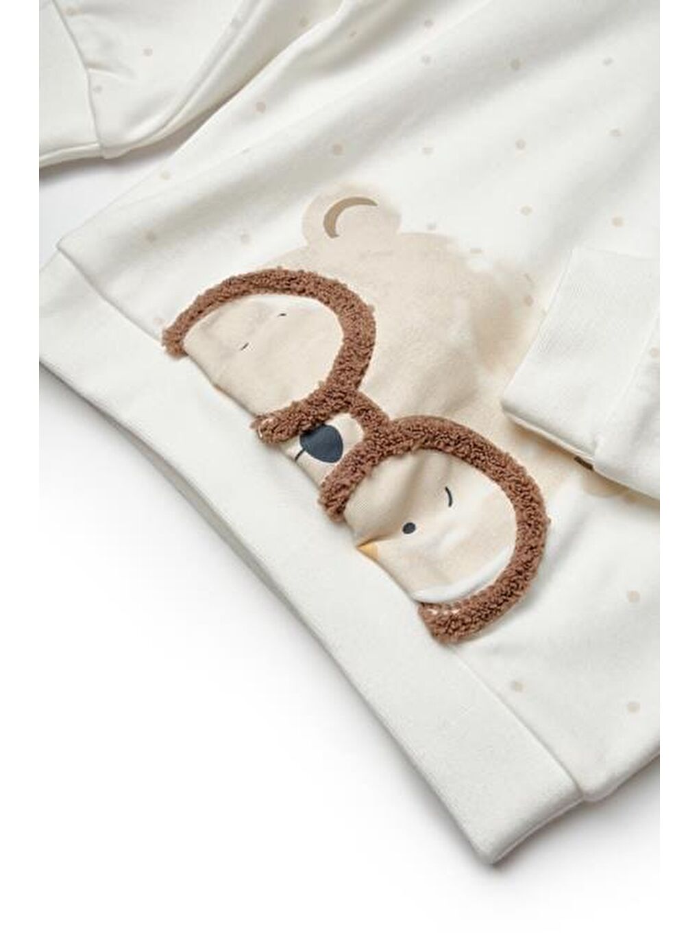 Ekru Bebek Uzun Kollu Tişört ve Pantolon Takımı, %100 Organik Pamuk, Bebek ve Yenidoğan Serisi - CSY8111-5