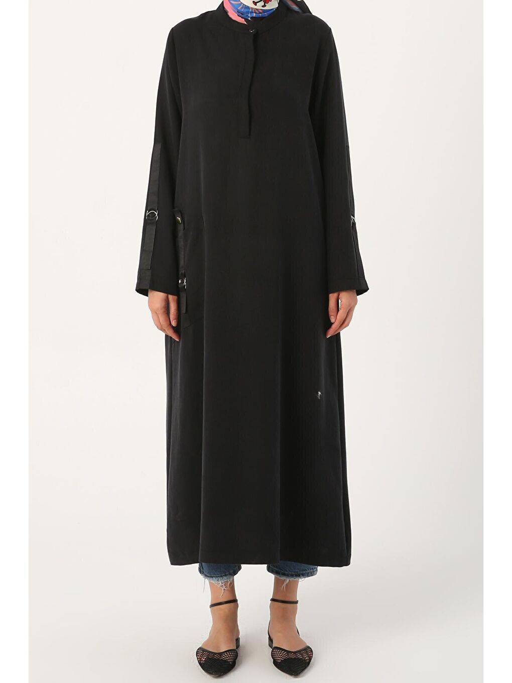 Siyah Hakim Yaka Büyük Cepli Tunik-1