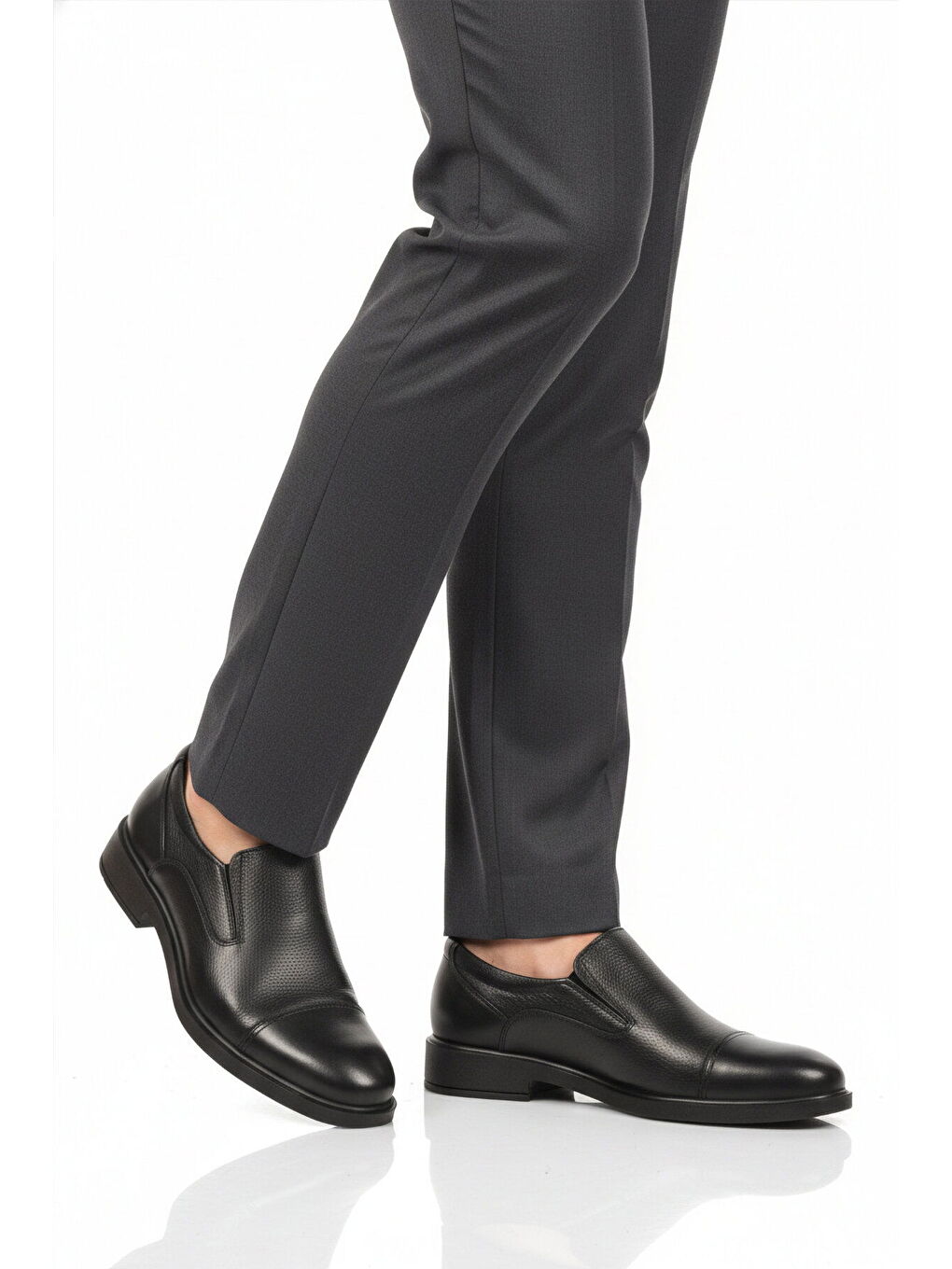 Siyah Baskılı Hakiki Deri Kaymaz Taban Erkek Klasik Ayakkabı 916 M