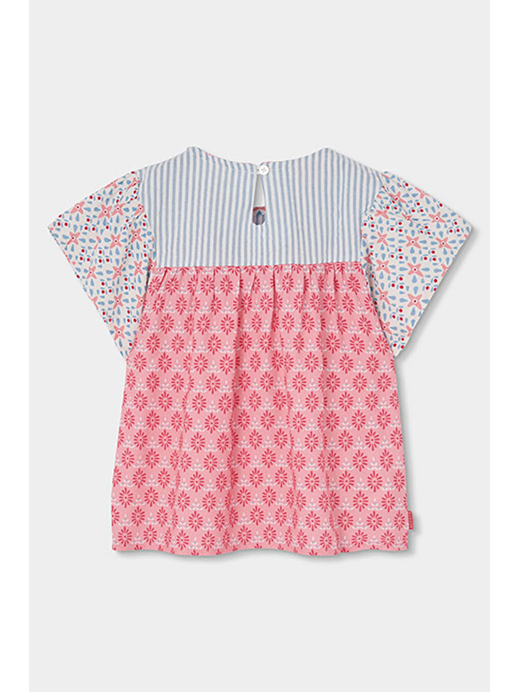 Karışık Kolları Fırfırlı Çizgili Tshirt 2-6 Yaş Çok Renkli-2