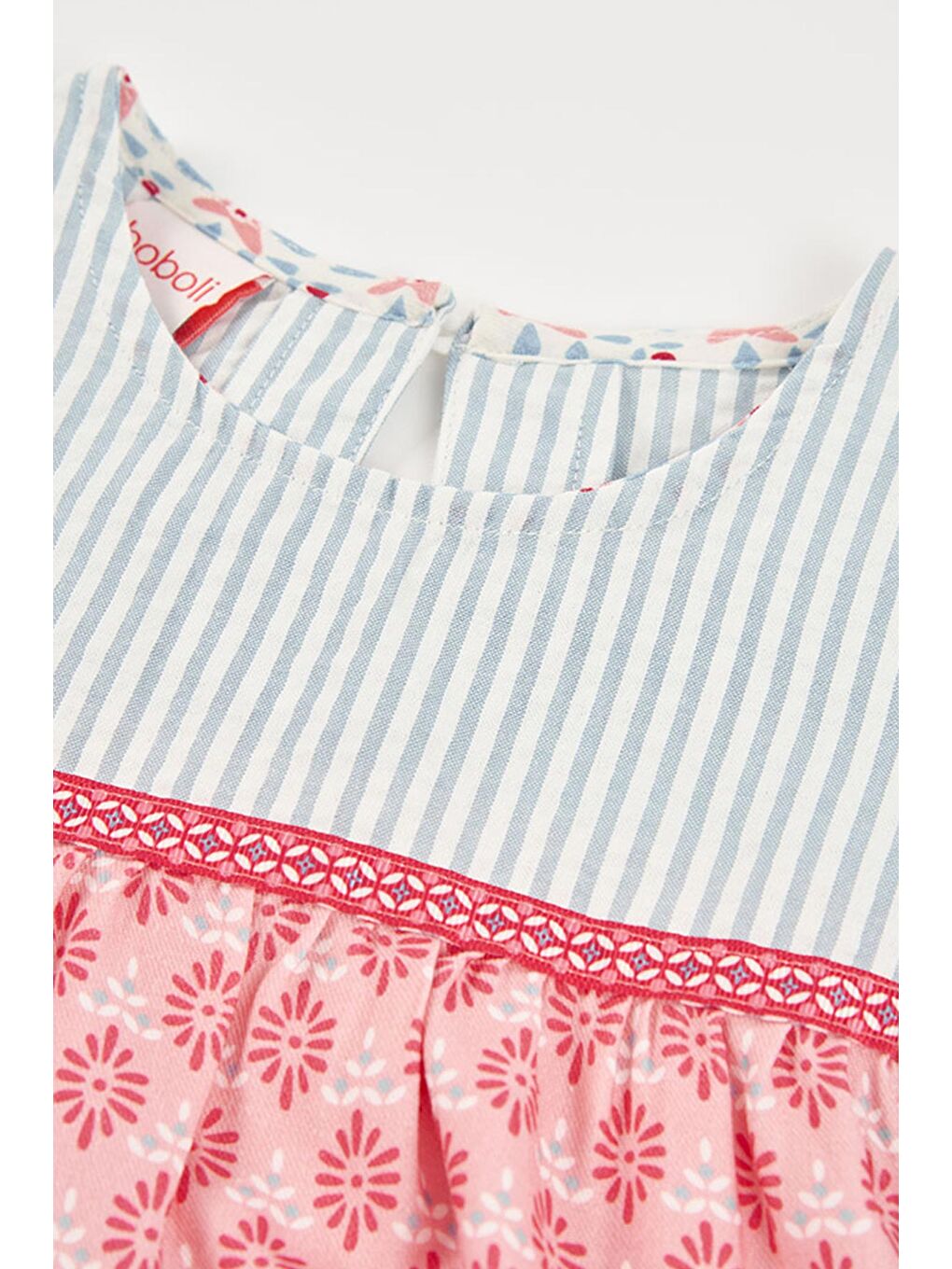 Karışık Kolları Fırfırlı Çizgili Tshirt 2-6 Yaş Çok Renkli-3