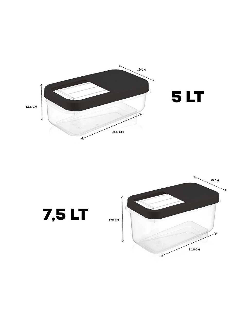 2'li Kayar Kapaklı Tablet Deterjan Saklama Kutusu etiketli Deterjan Saklama Kabı 5lt 7 5lt Antrasit-1