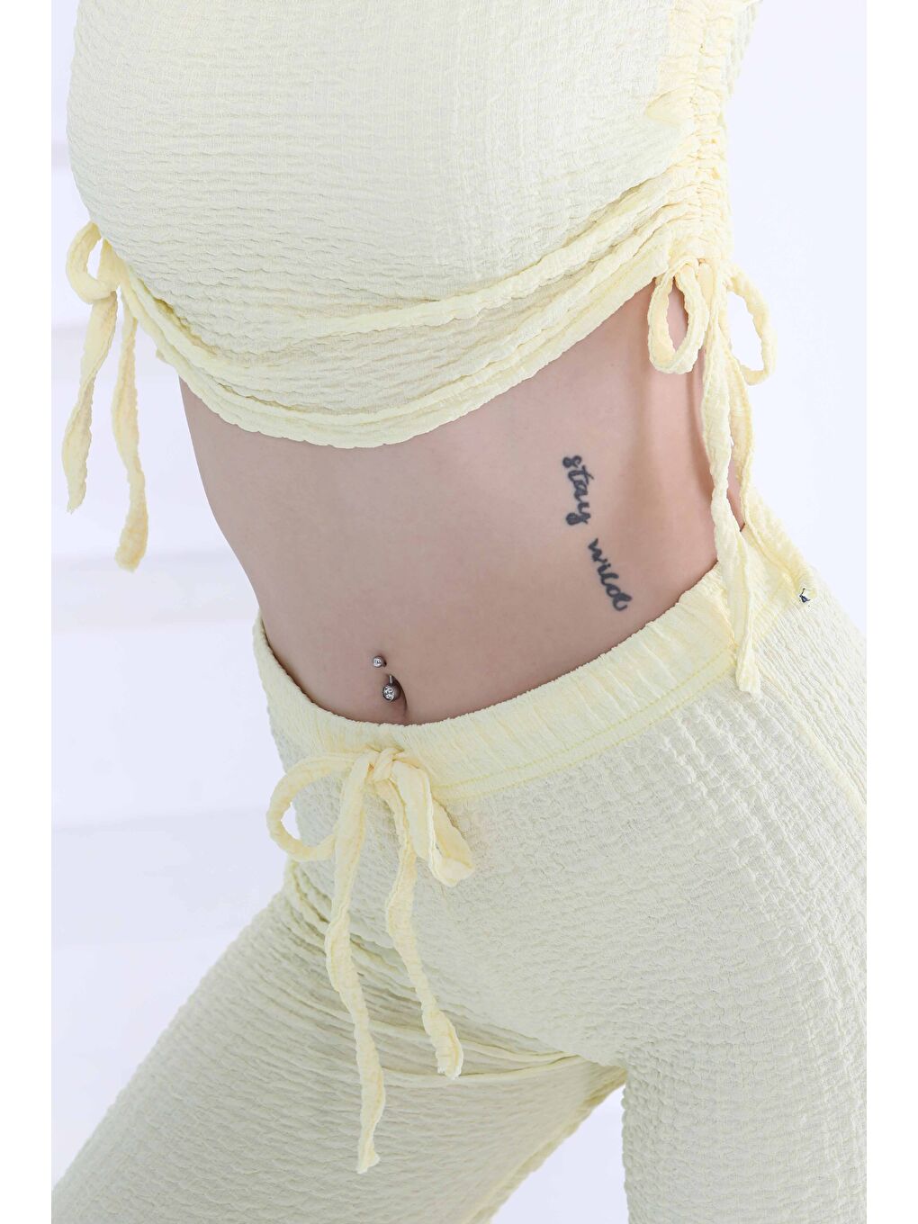 Sarı Yan Bağcıklı Takım Sari - 27277-7